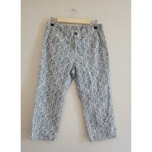 Soft Surroundings Womens Geometric Crop Straight Leg Pants Size 10 Office Casual